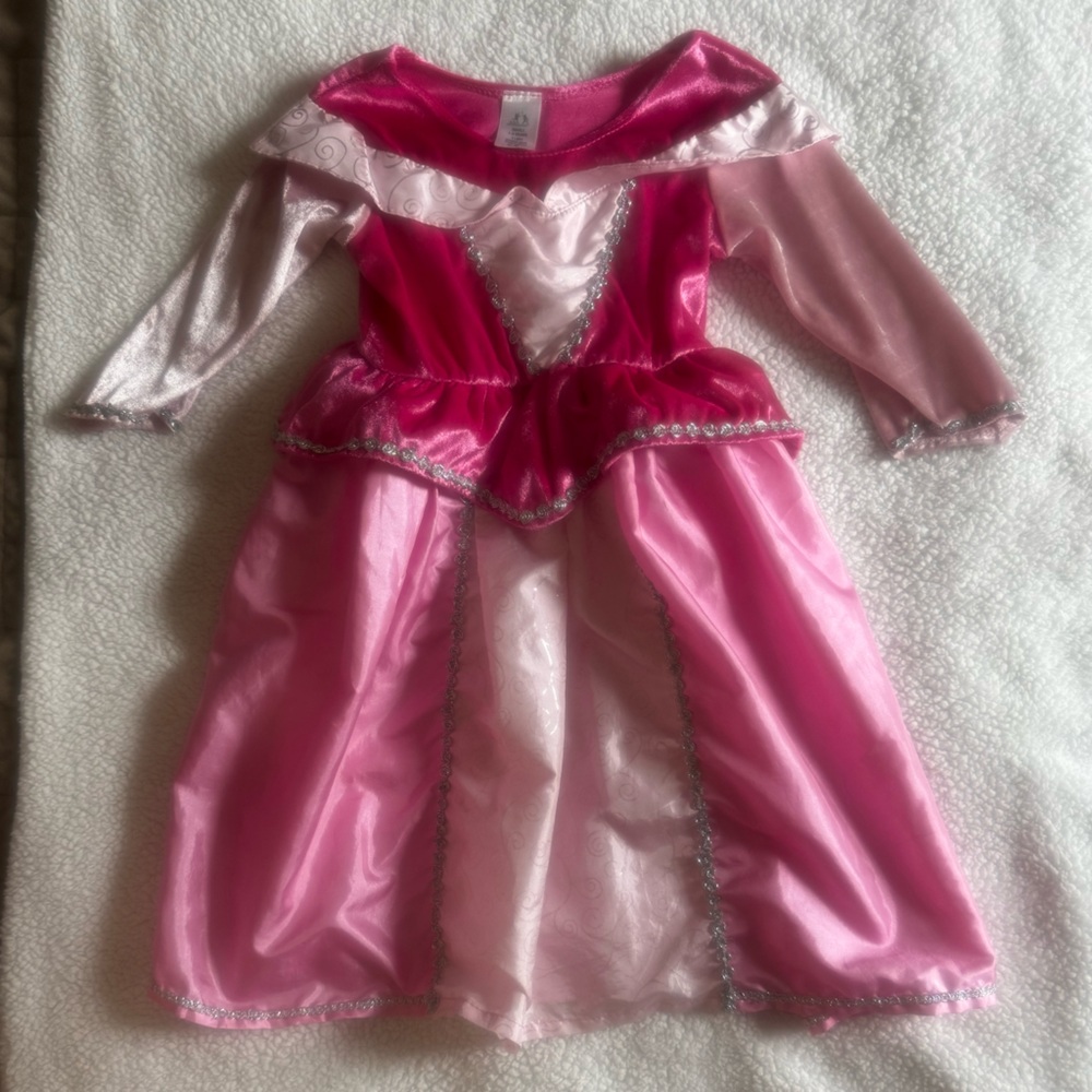 Elegant Pink and Silver Kids Formal Dress (Disney Aurora)
